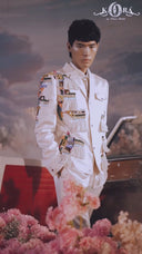 Cream Satin Terry Rayon Jodhpuri Set for Men – Carnival Collection