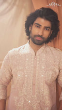 Elegant Peach Tissue Silk Kurta Set