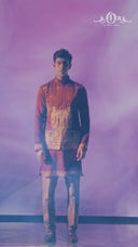 Maroon Silk Heritage Print with Antique Gold Highlight Embroidery Kurta Jacket Set