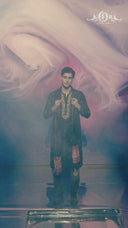 Black Silk Kurta and Dupatta Set with Highlight Embroidery