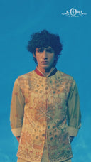 Olive Animal and Floral Embroidered Kurta Jacket Set