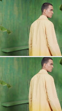 Yellow Ombre with Minimal Embroidery Kurta Set